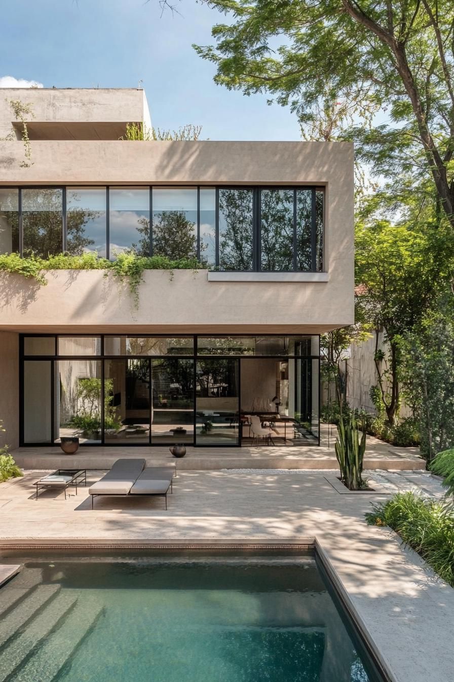 U-Shaped Homes Wrapped Around a Pool
