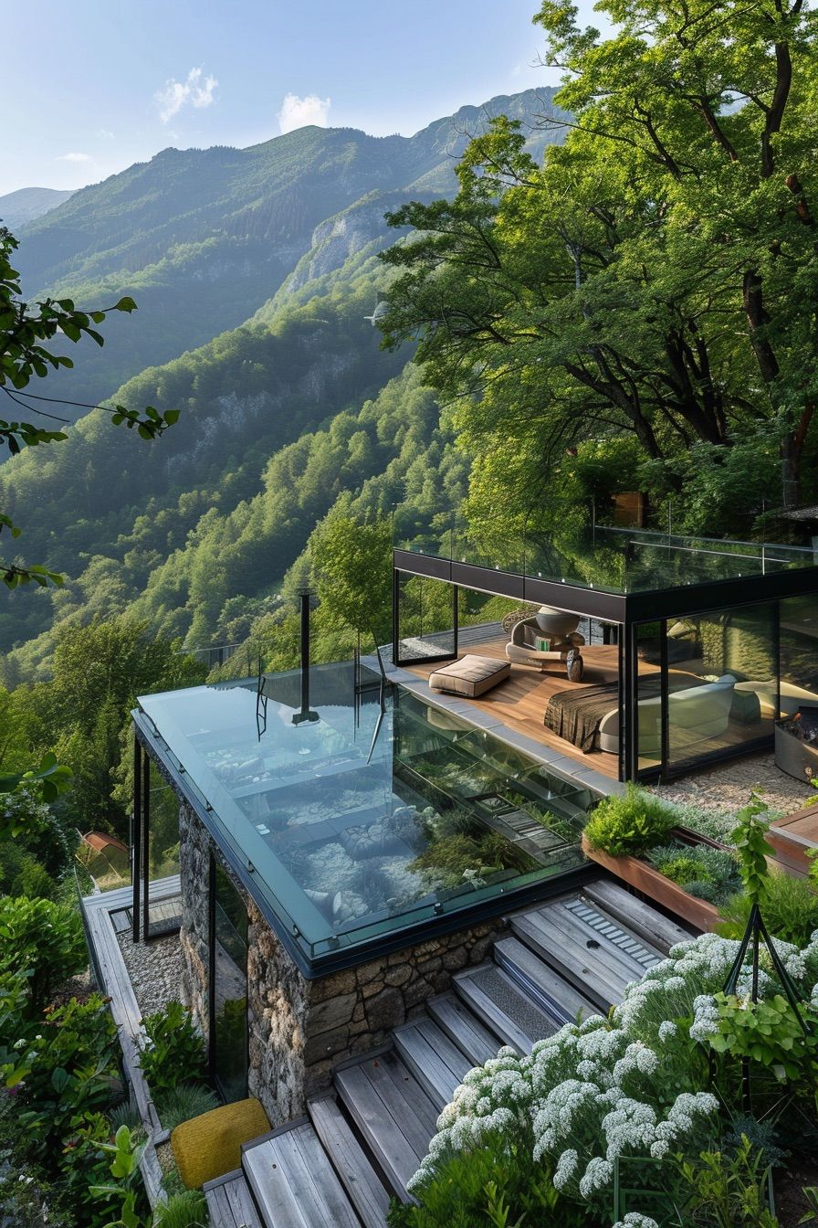 Retractable-Roof Glass Cabin