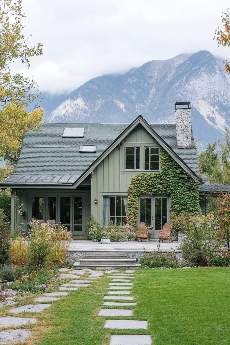 Pale Green Facades With Vertical Garden Walls