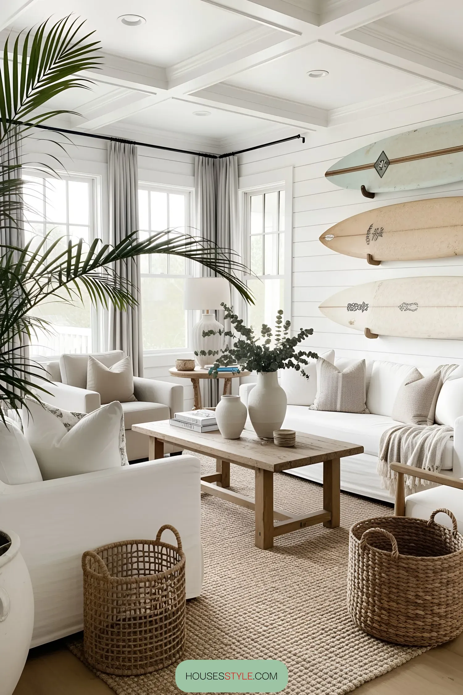 Surfboards and Sofas: A Playful Seaside Space