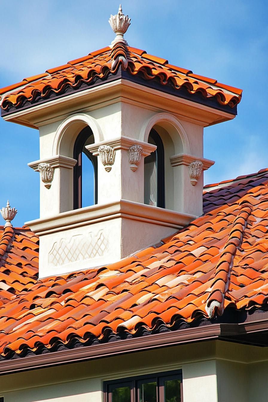 Red Barrel Tile Roofs With Decorative Finials - photo 4