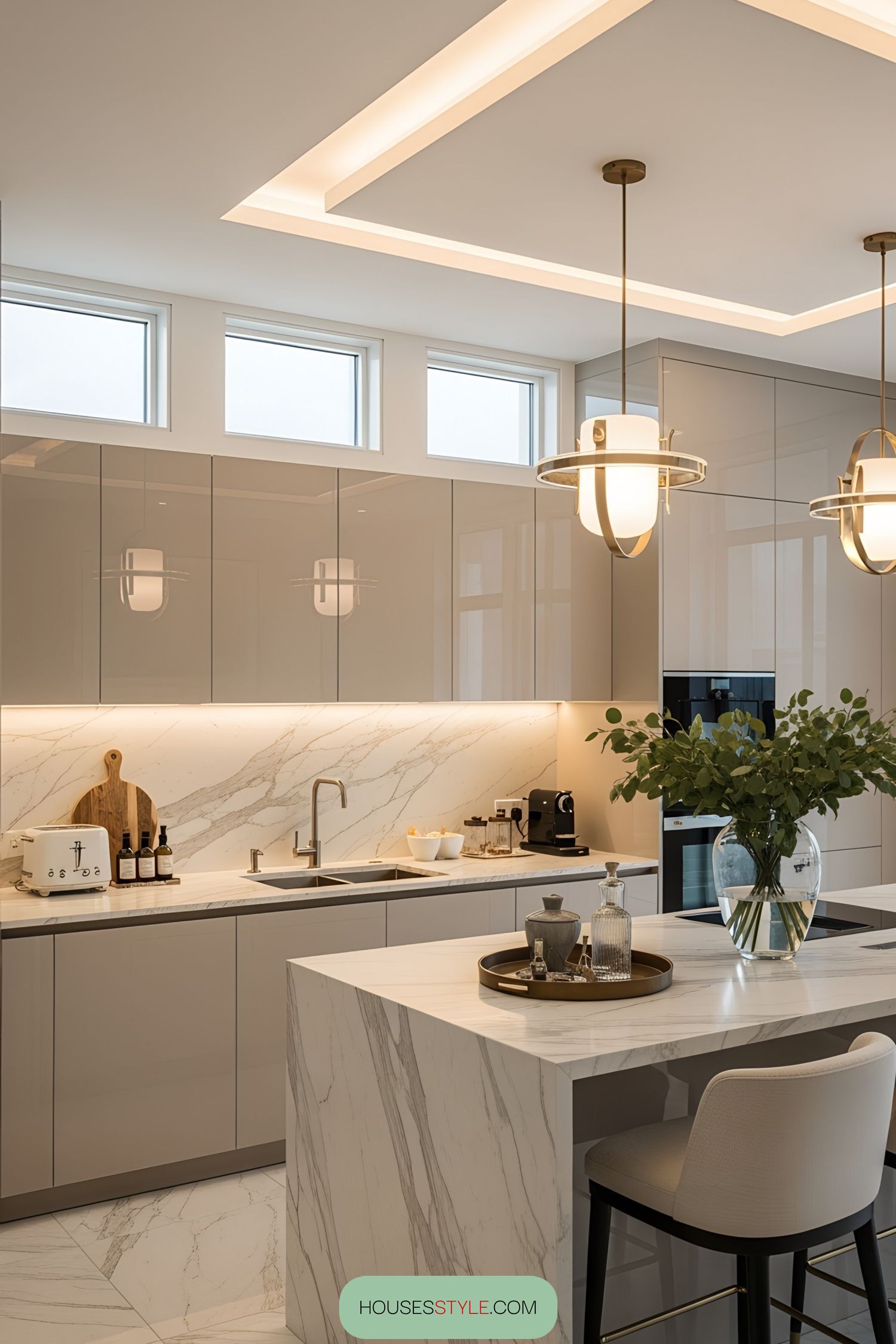 Chic Marble Kitchen Design