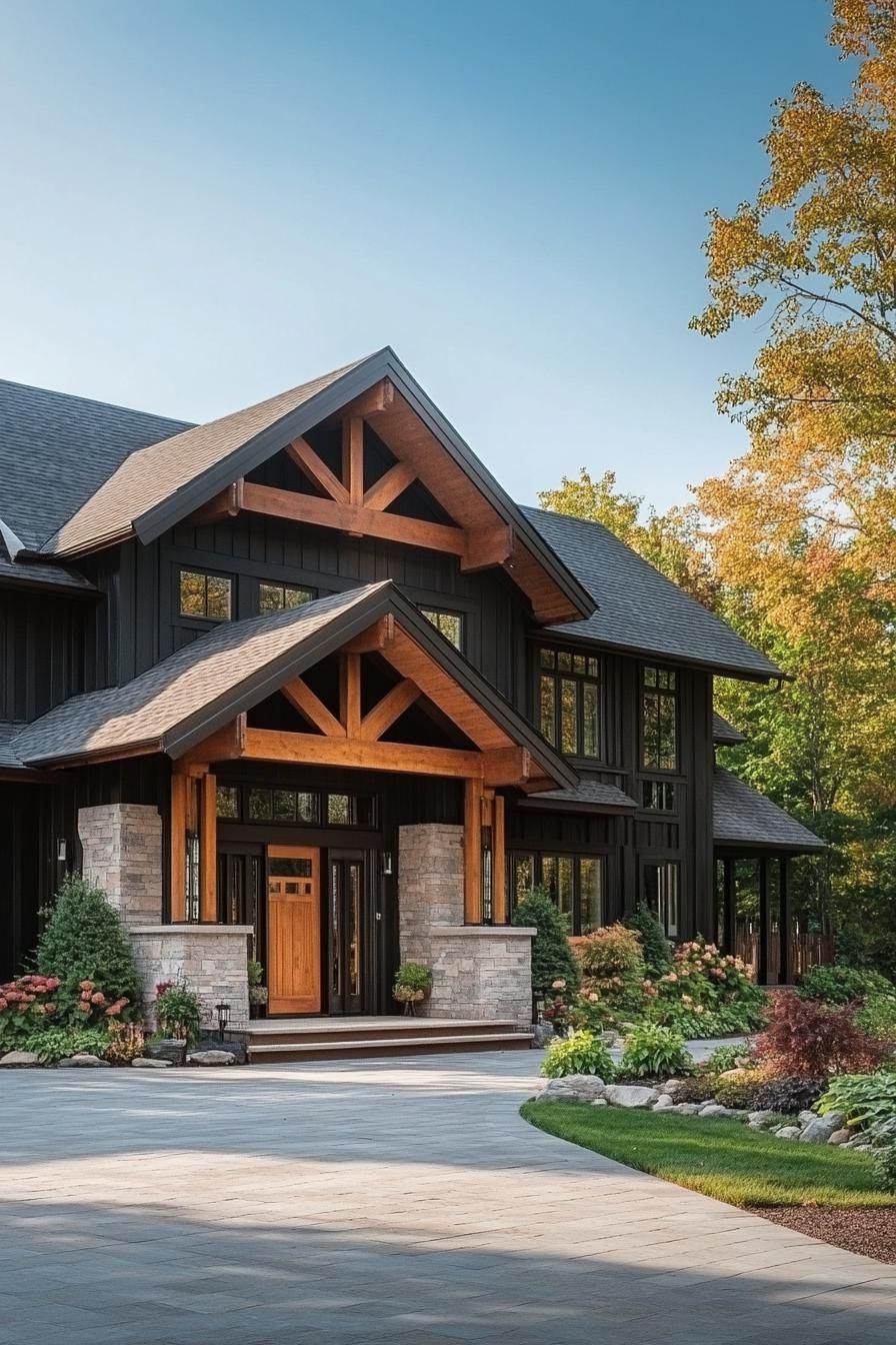 Dark Timber Siding With Crisp White Trim - photo 3