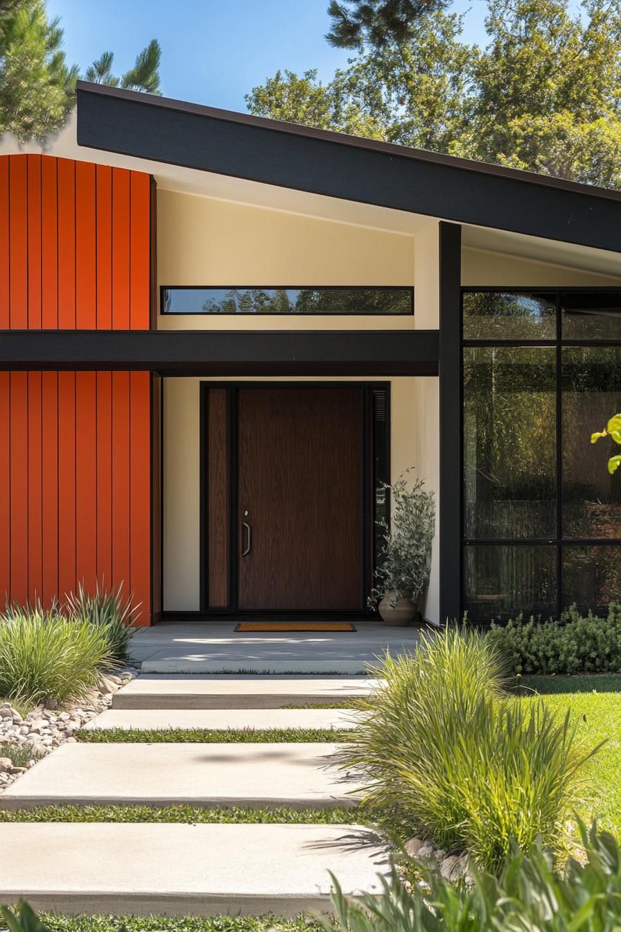 Rust Orange and Cream with Dark Wood Trim - photo 4