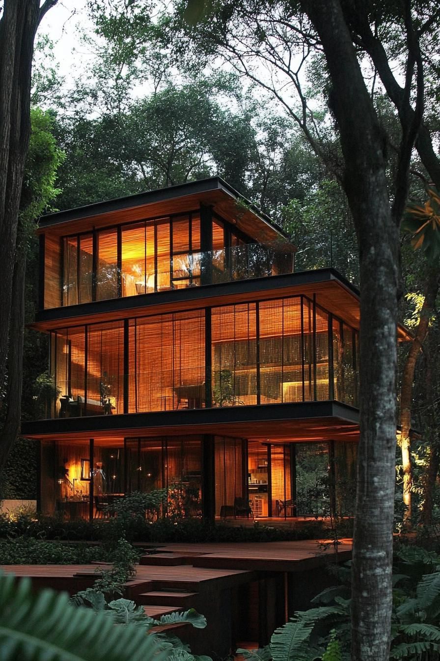 Treehouse With Glass-walled Wraparound Balcony