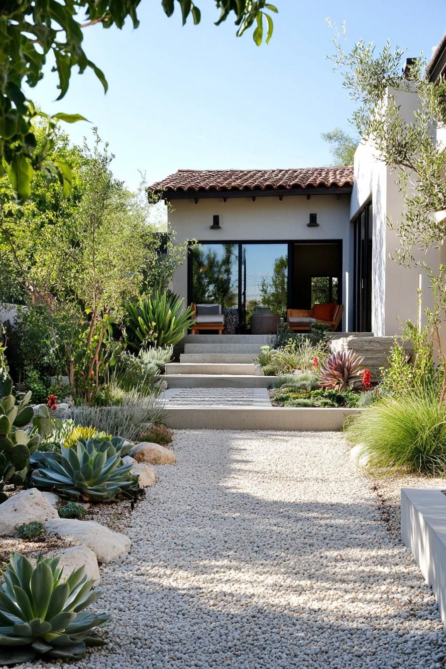 Minimalist Yards With Succulents and Gravel Paths - photo 3