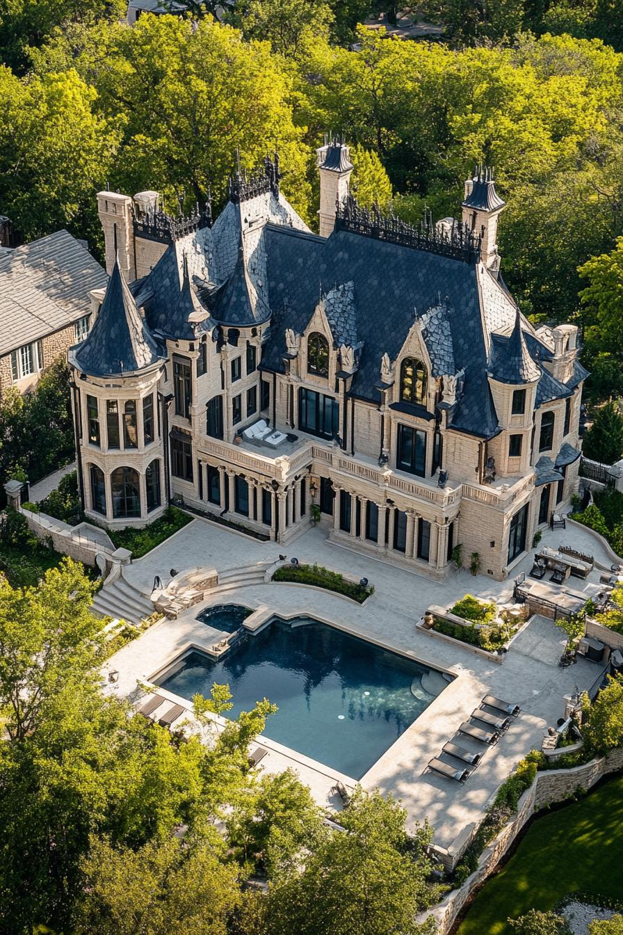 20) Castle-Inspired Mansion With a Pool