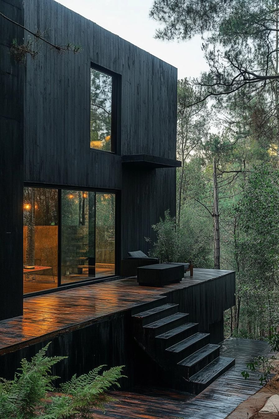 Forest Cabin With Blackened Wood Exterior - photo 3
