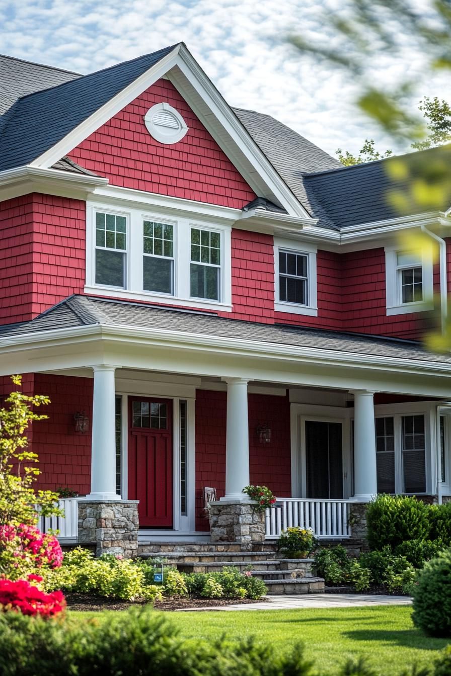 Red Suburban House Full Of Character