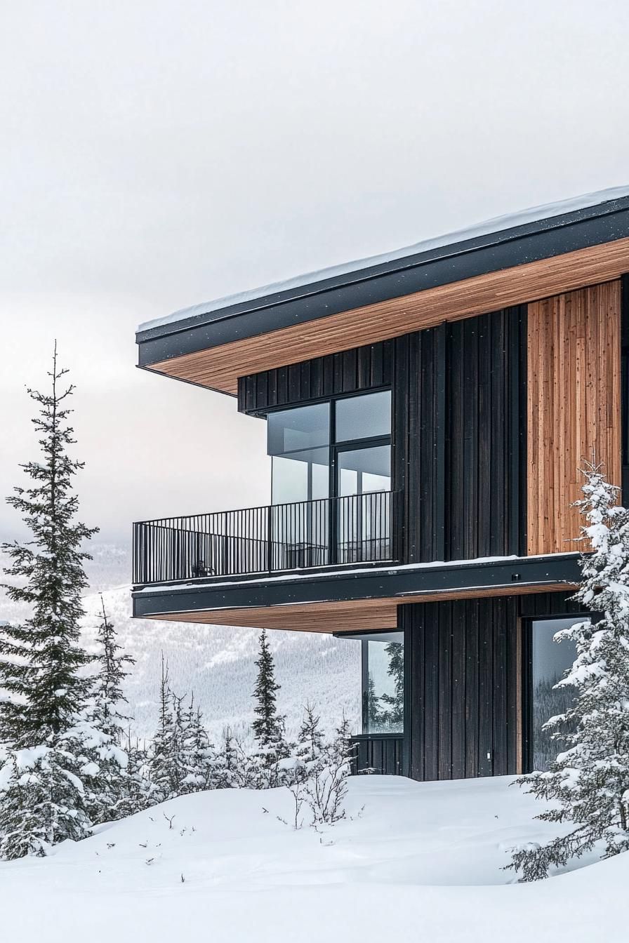 3) Two-story House in Blackened Cedar