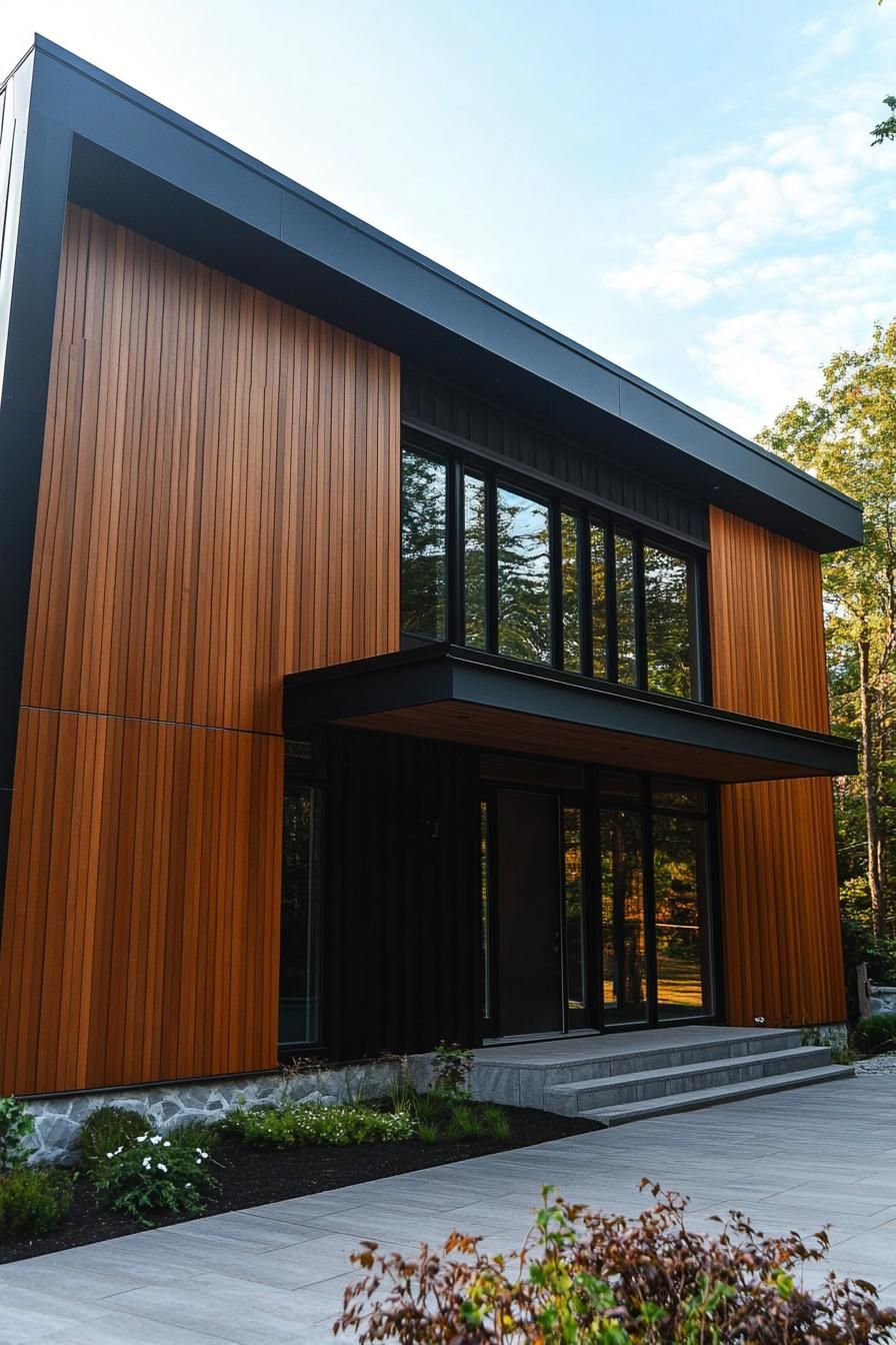 Cedar Cladding Paired With Black Metal Details - photo 2
