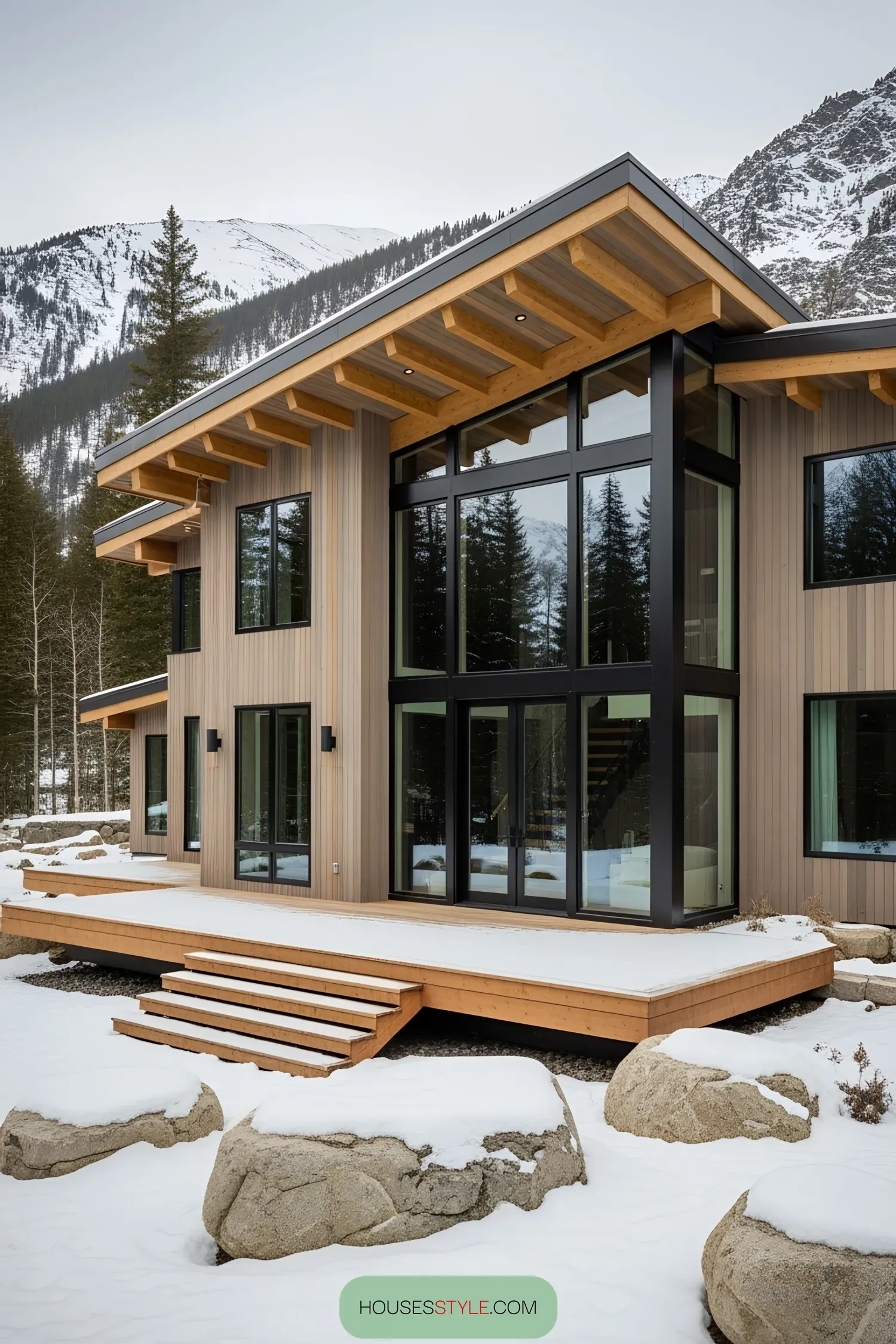 Glass and Timber Shape This Mountain Dream