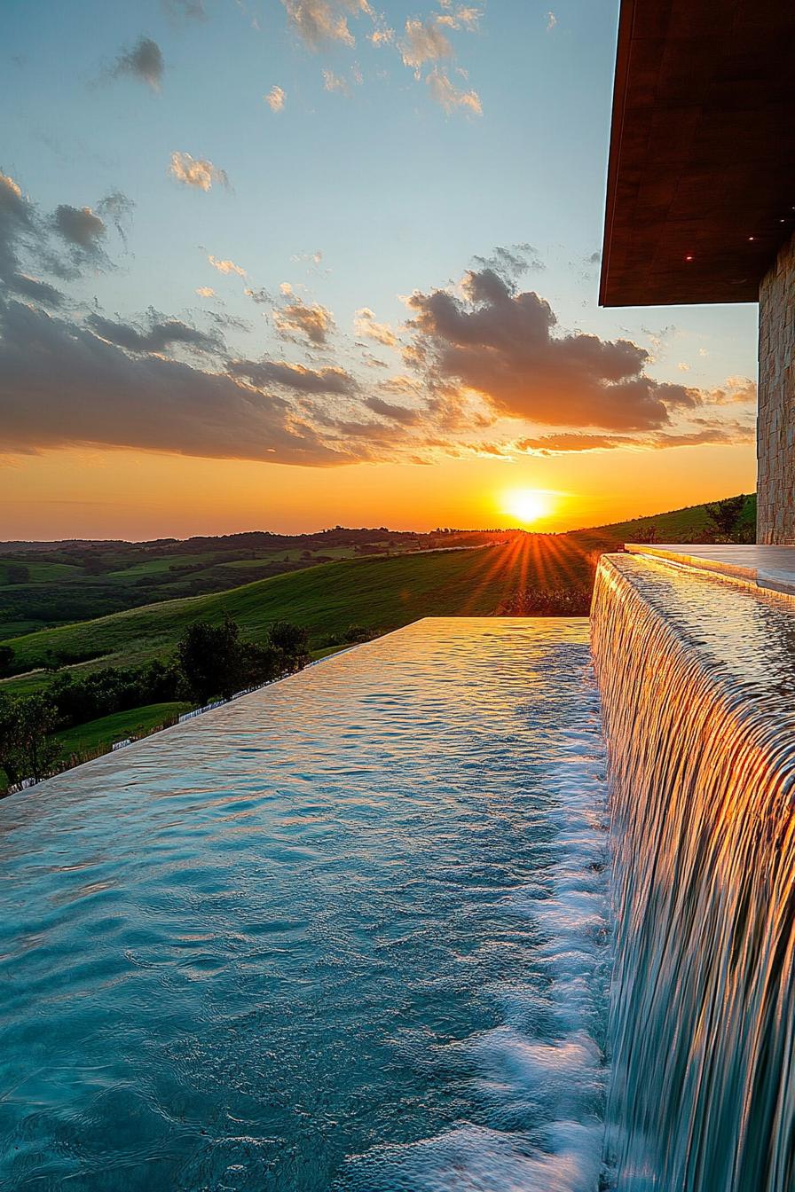Waterfall Feature Built Into the Pool - photo 3