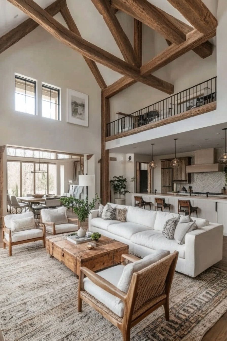 Exposed Wooden Beams Overhead