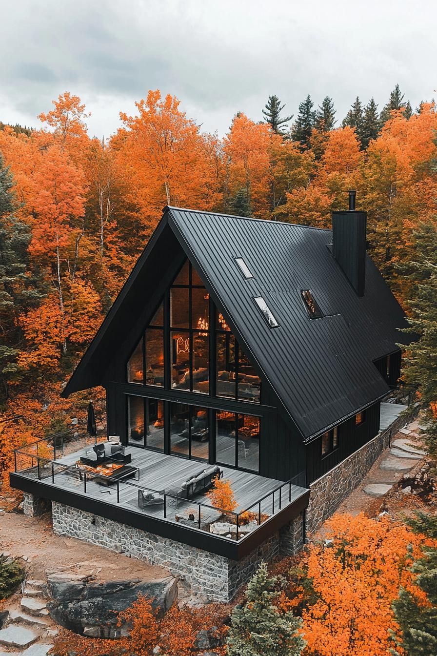 A-frame Cabin With Black Metal Roof - photo 4