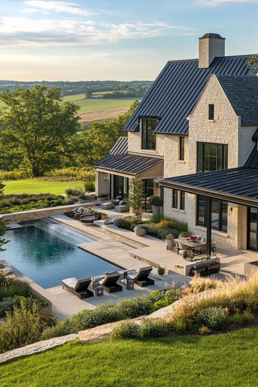 Modern Stone Manor Design