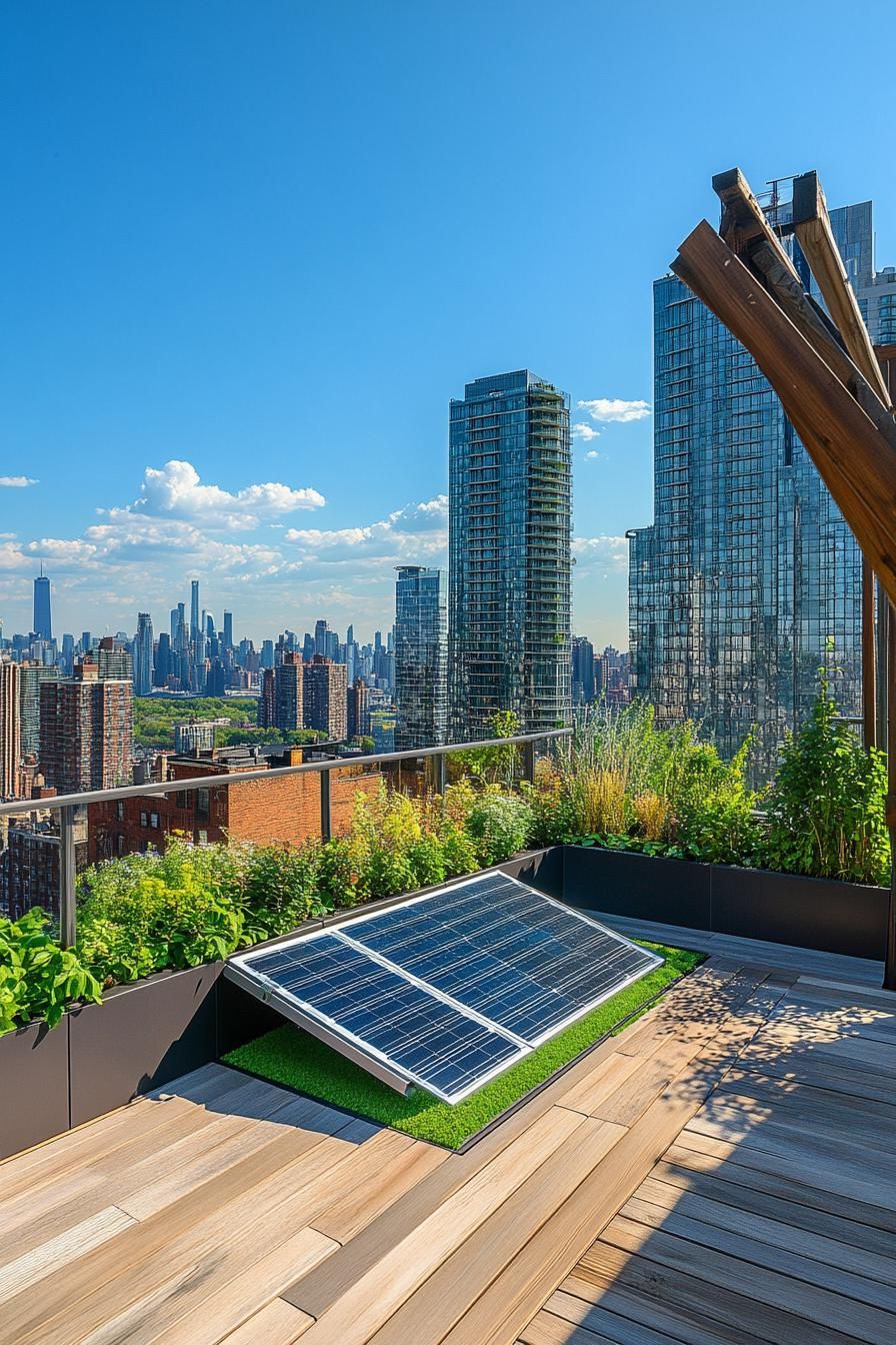 Green Rooftop Balcony With Solar Panels - photo 2
