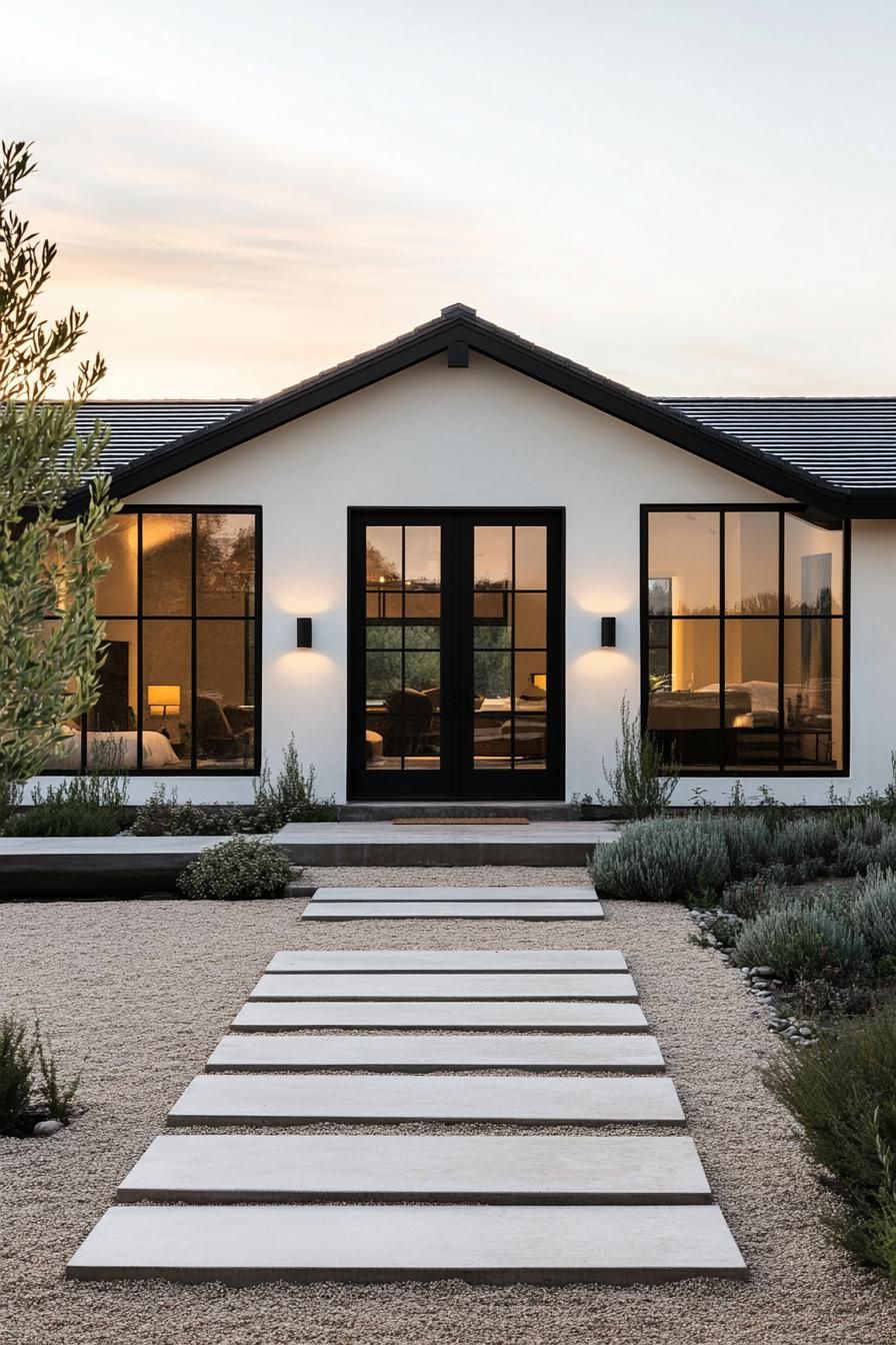 Paved Walkway to a Ranch Entrance