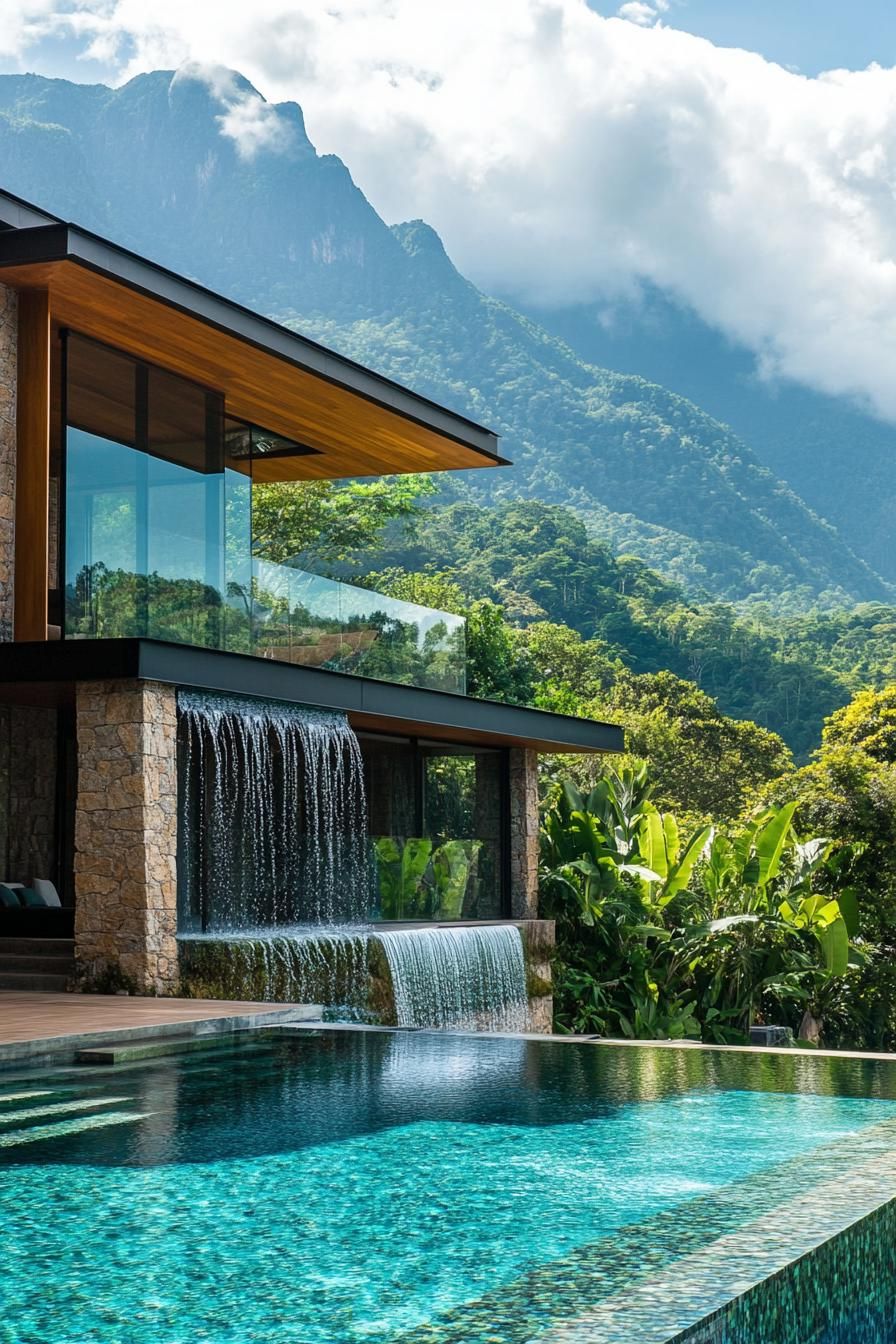 Pool With a Waterfall Into a Lower Level - photo 2