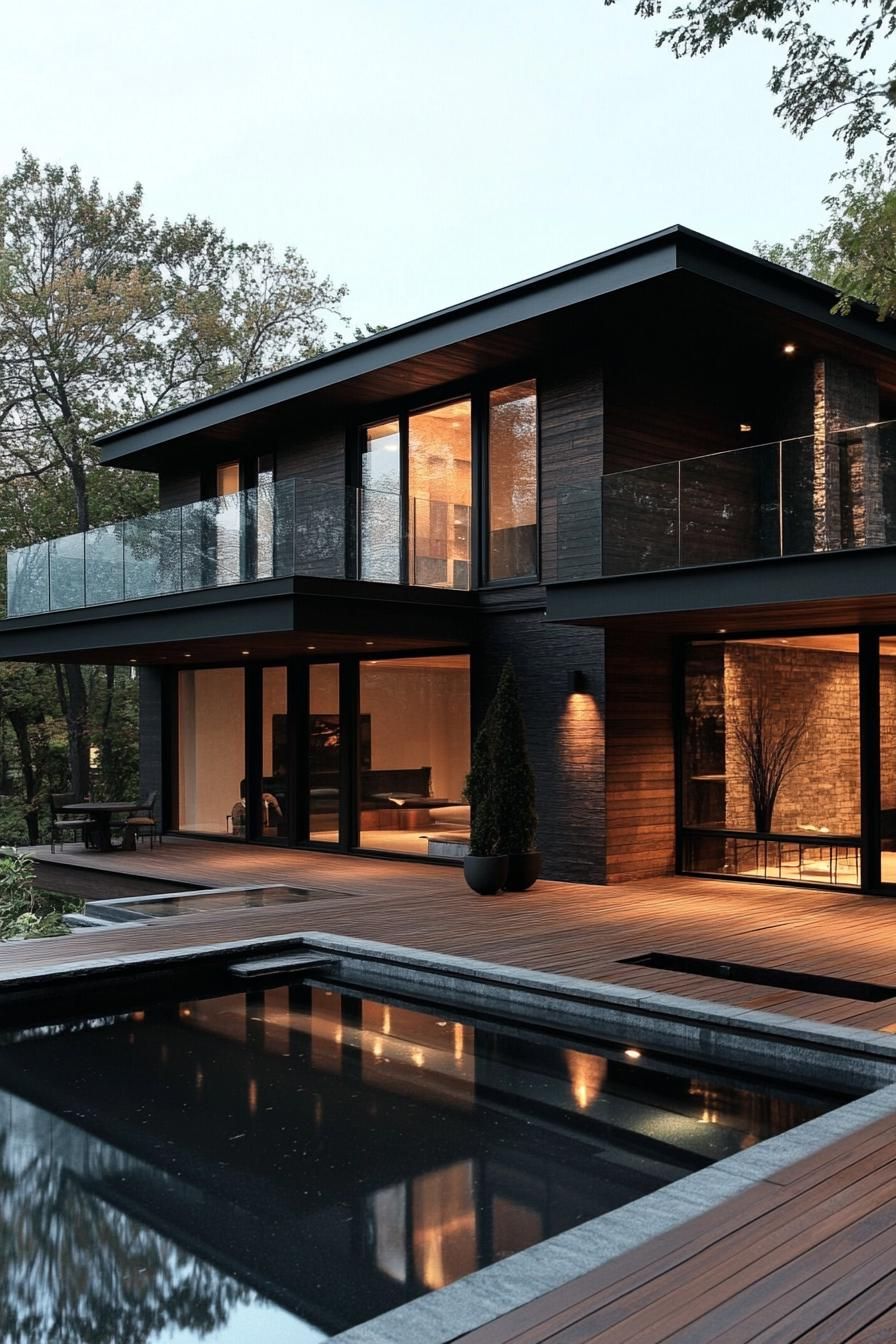 Dark Timber Siding With Sleek Glass Railings - photo 2