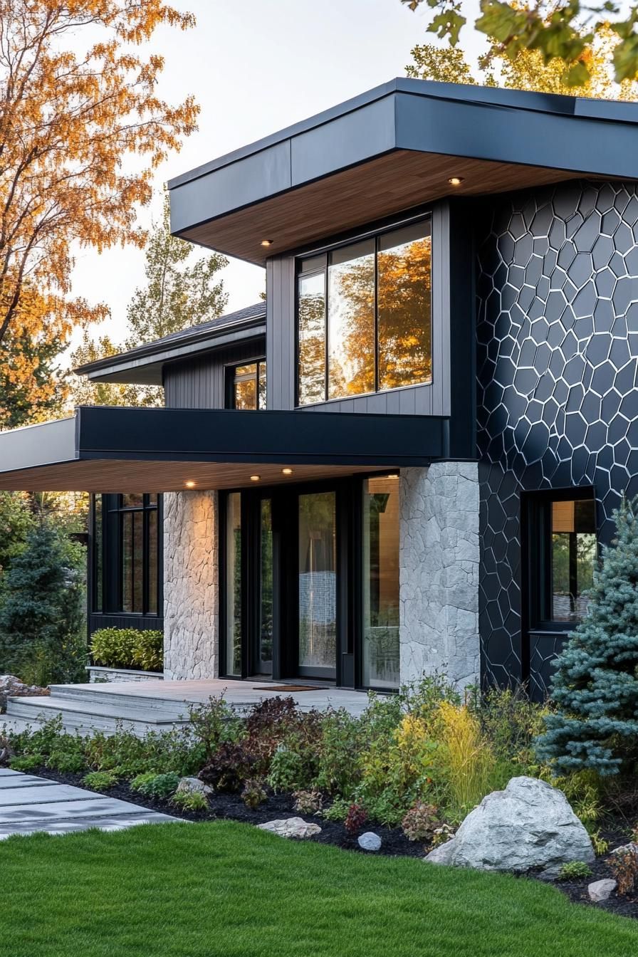 Bold Geometric Facade Accents