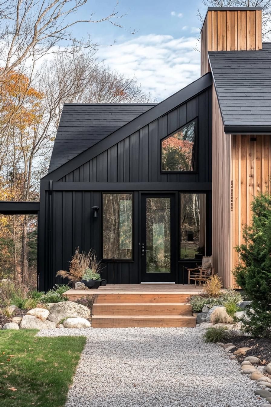 Dark Shiplap Siding With Wood Accents - photo 2