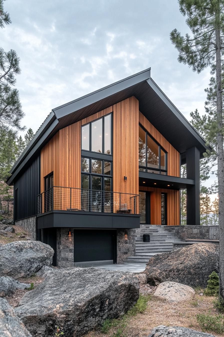 Cedar Cladding Paired With Black Metal Details - photo 4
