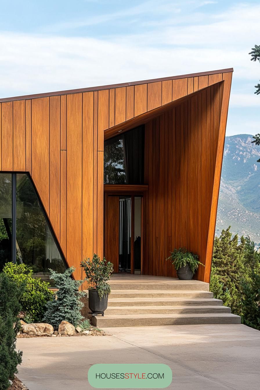 Bold Geometric Wood Paneling