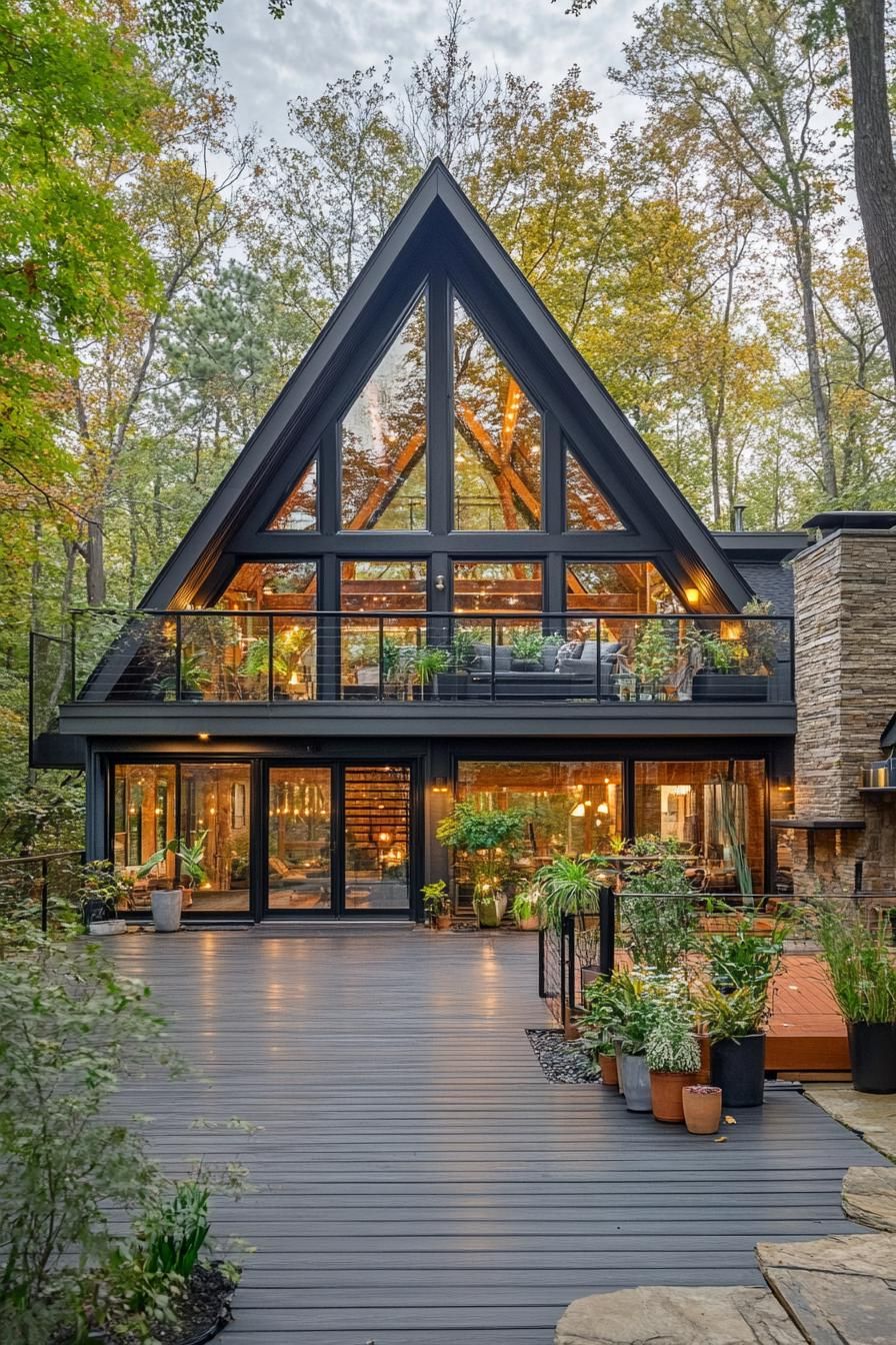 A Luxury A-Frame Retreat Surrounded By Forest