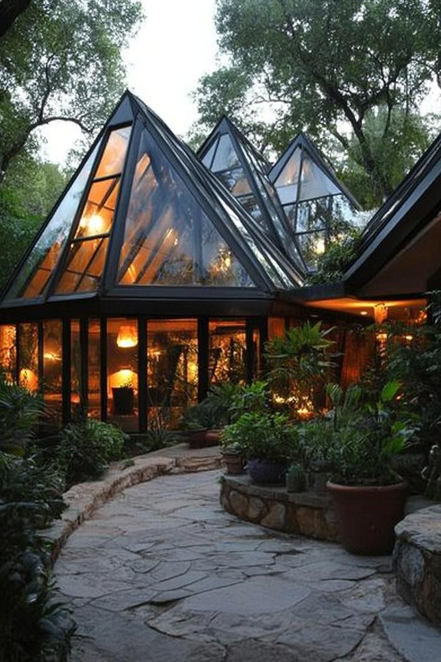6. Spacious Glass Atrium Home