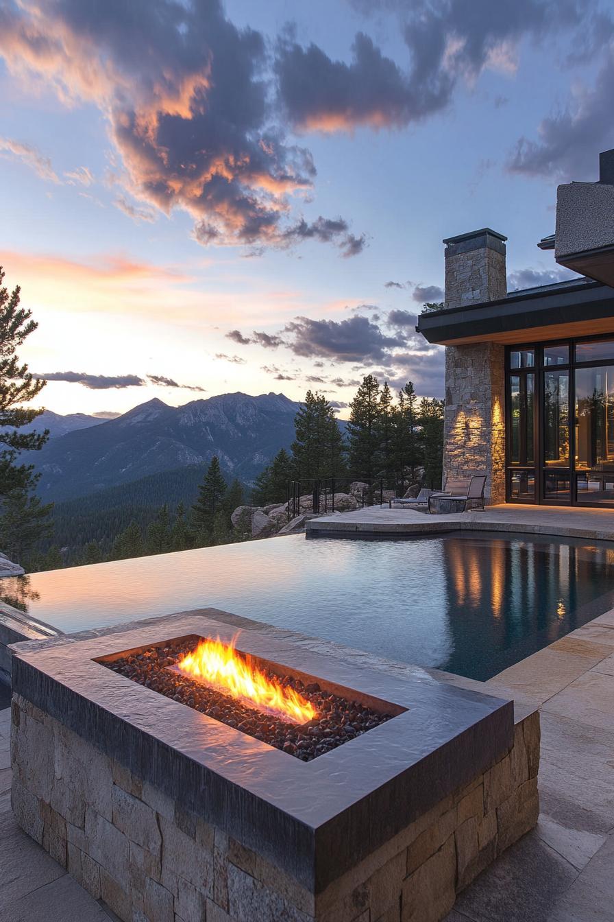 Fire Pit Beside an Infinity Edge Pool - photo 3