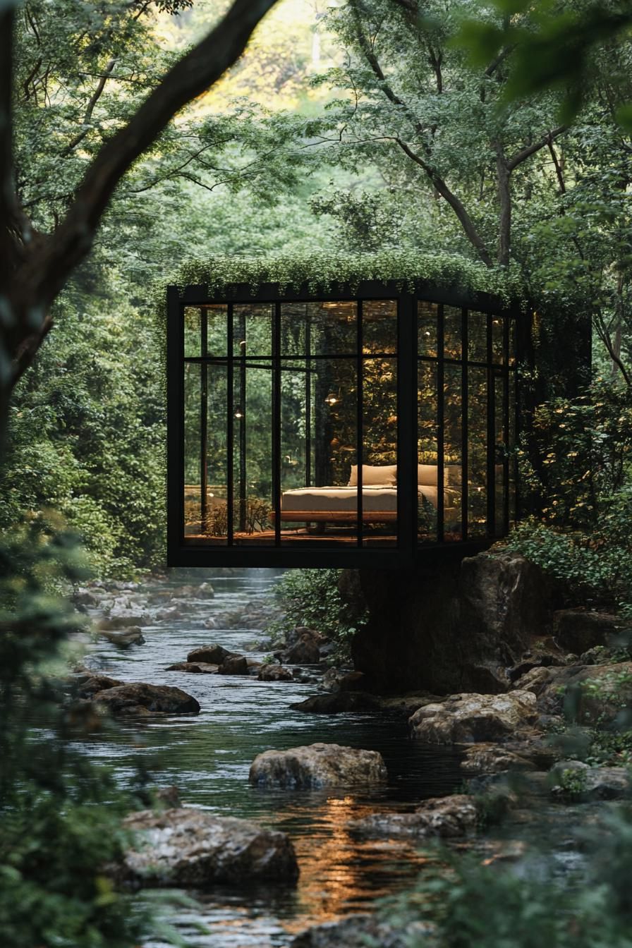A Glass Escape Surrounded by Trees