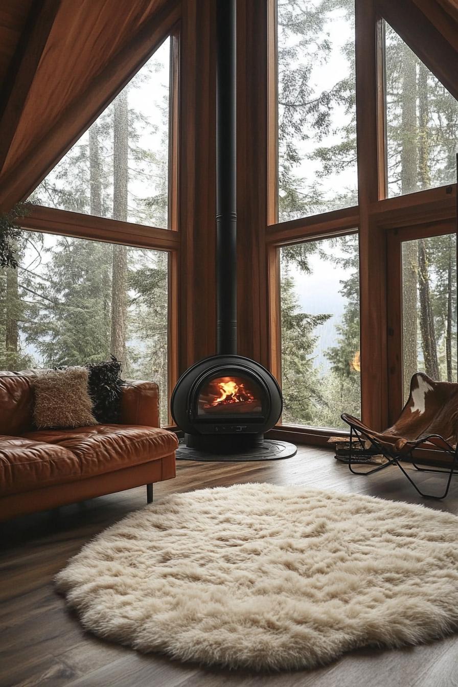 Cabin with a Small Wood Burning Fireplace