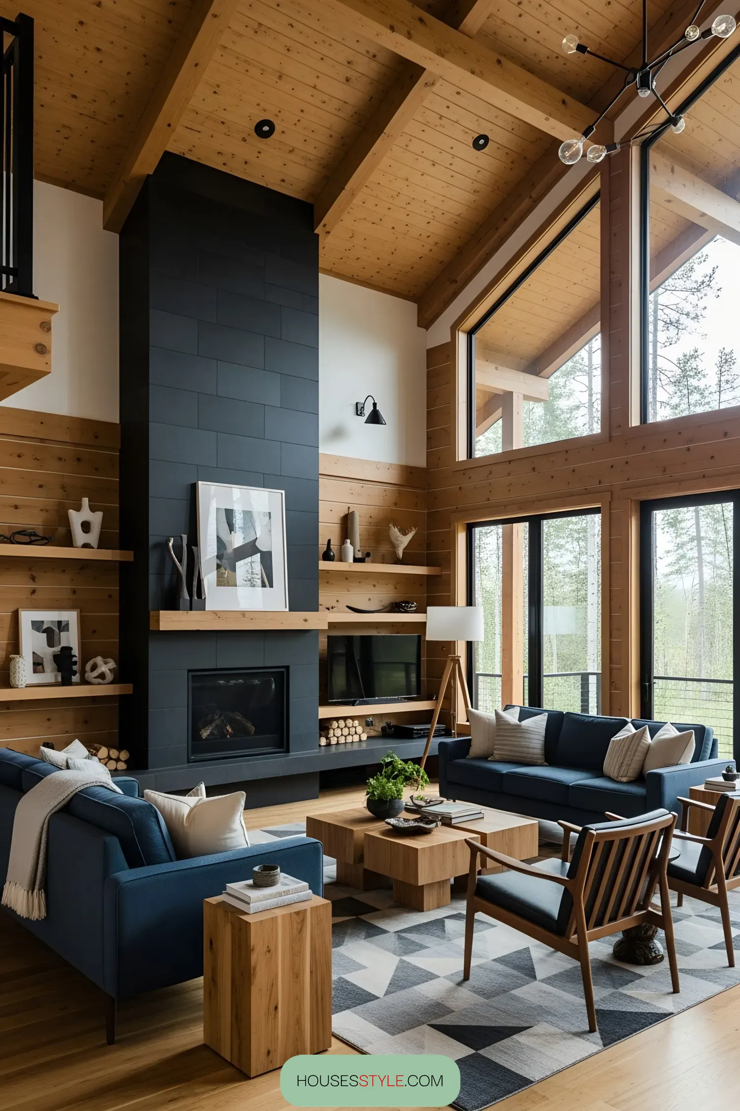 Rustic Comfort Meets Style in the Living Room