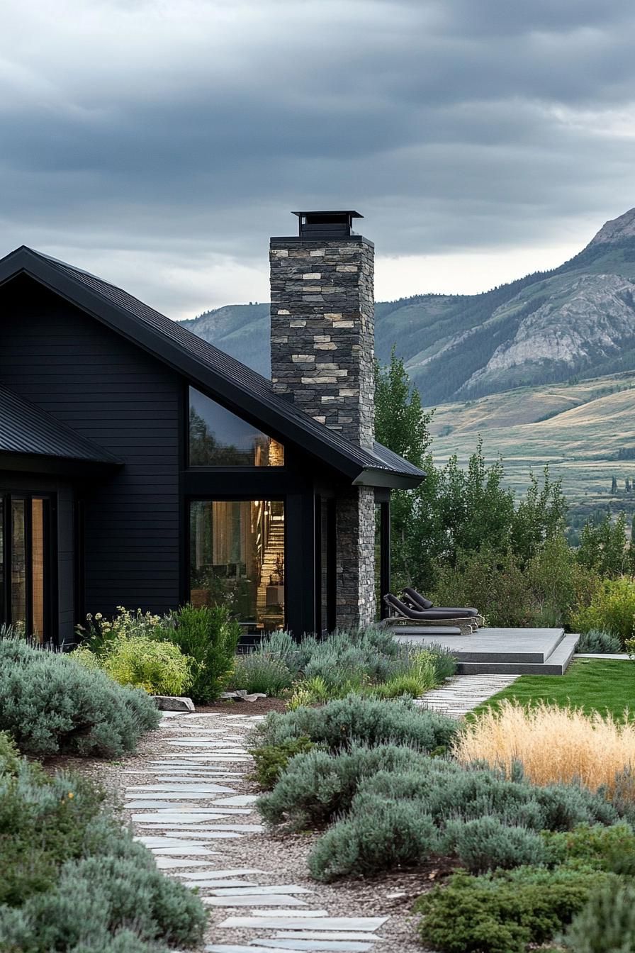 Dark Stone Exterior With Panoramic Windows - photo 2