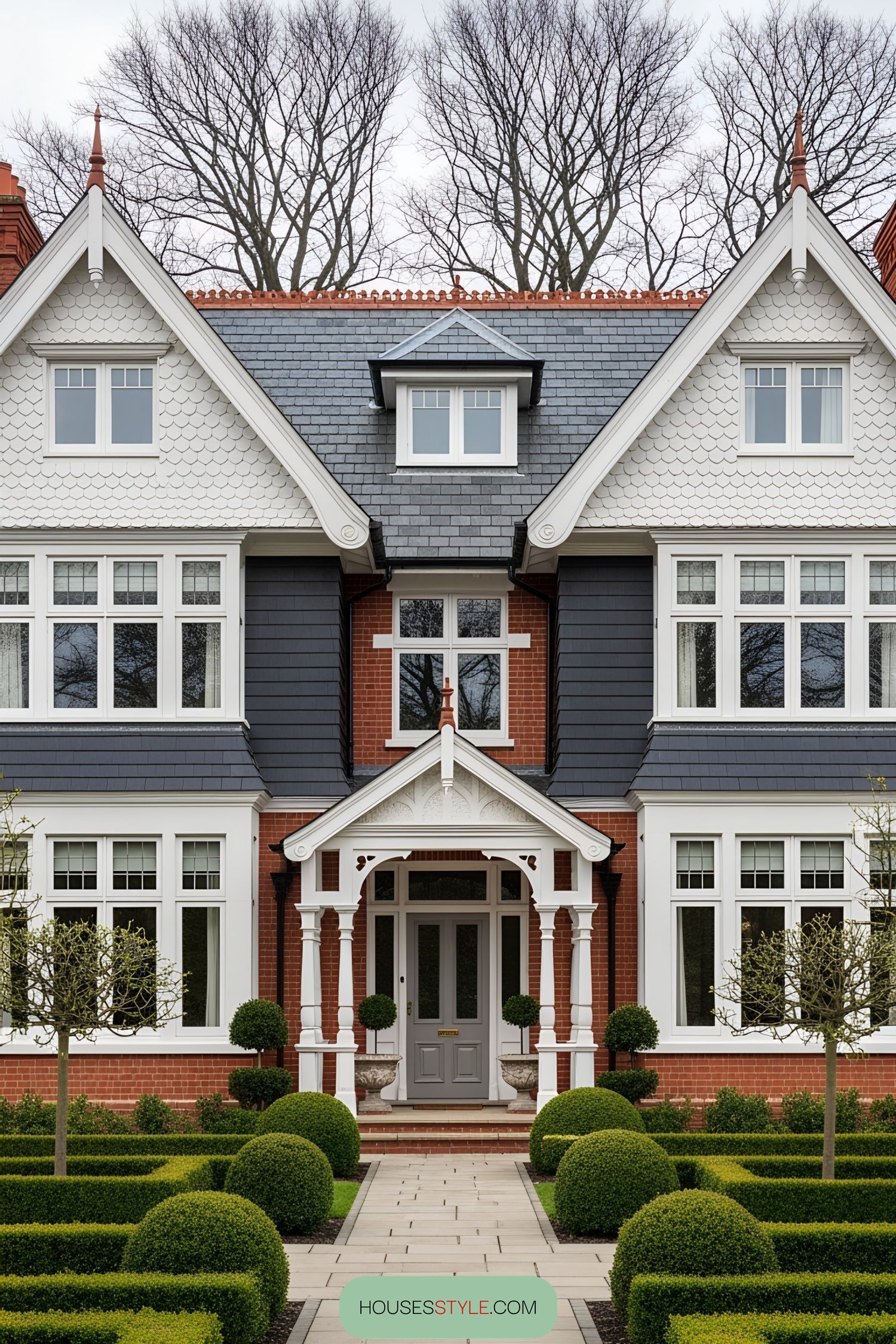 A Grand Mansion Built of Brick and Shingle