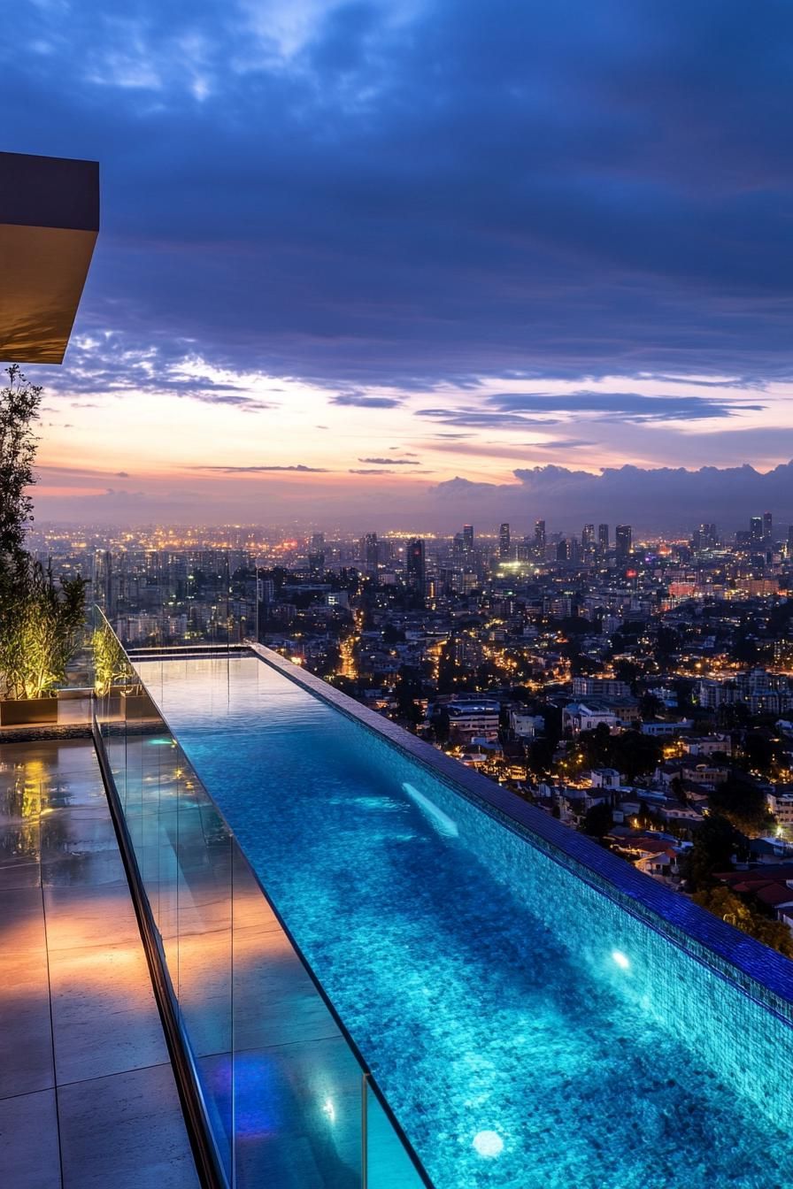 Rooftop Pool Enclosed in Glass