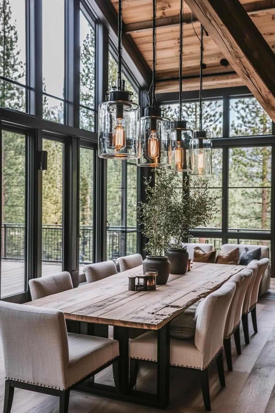 10. Dining Room With a Modern Glass Look