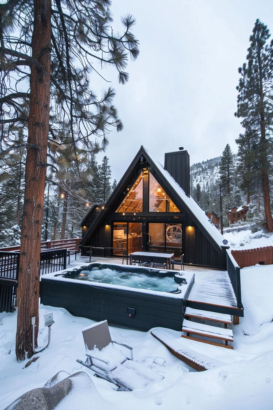 A-frame Featuring a Built-in Hot Tub