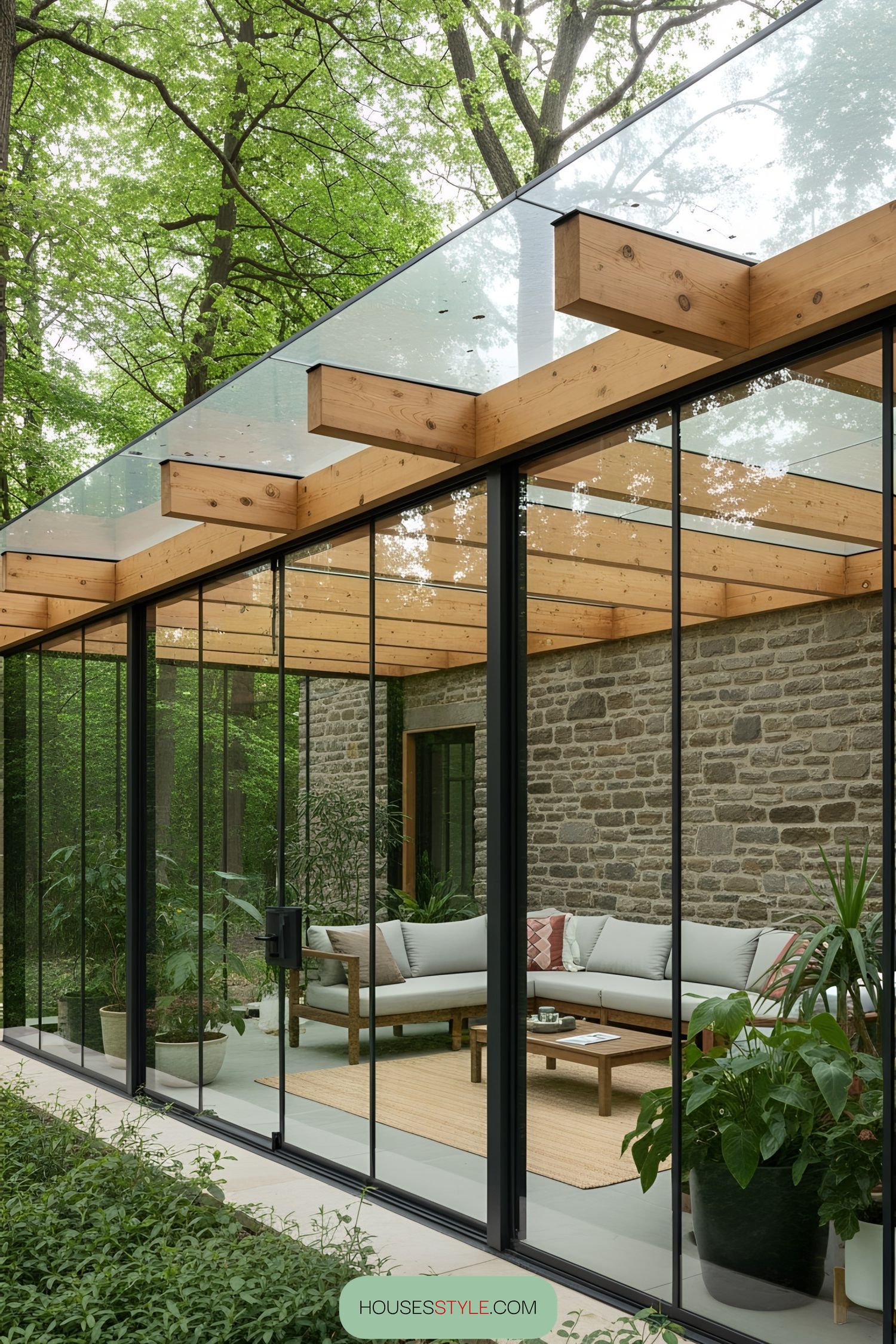 Woodland Glass Terrace Retreat Ideas