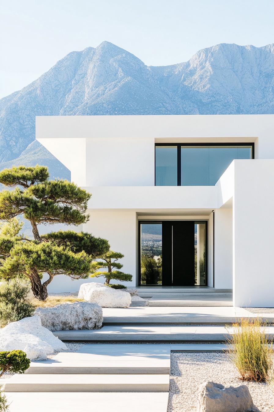 White Concrete Walls Paired With Bamboo - photo 2