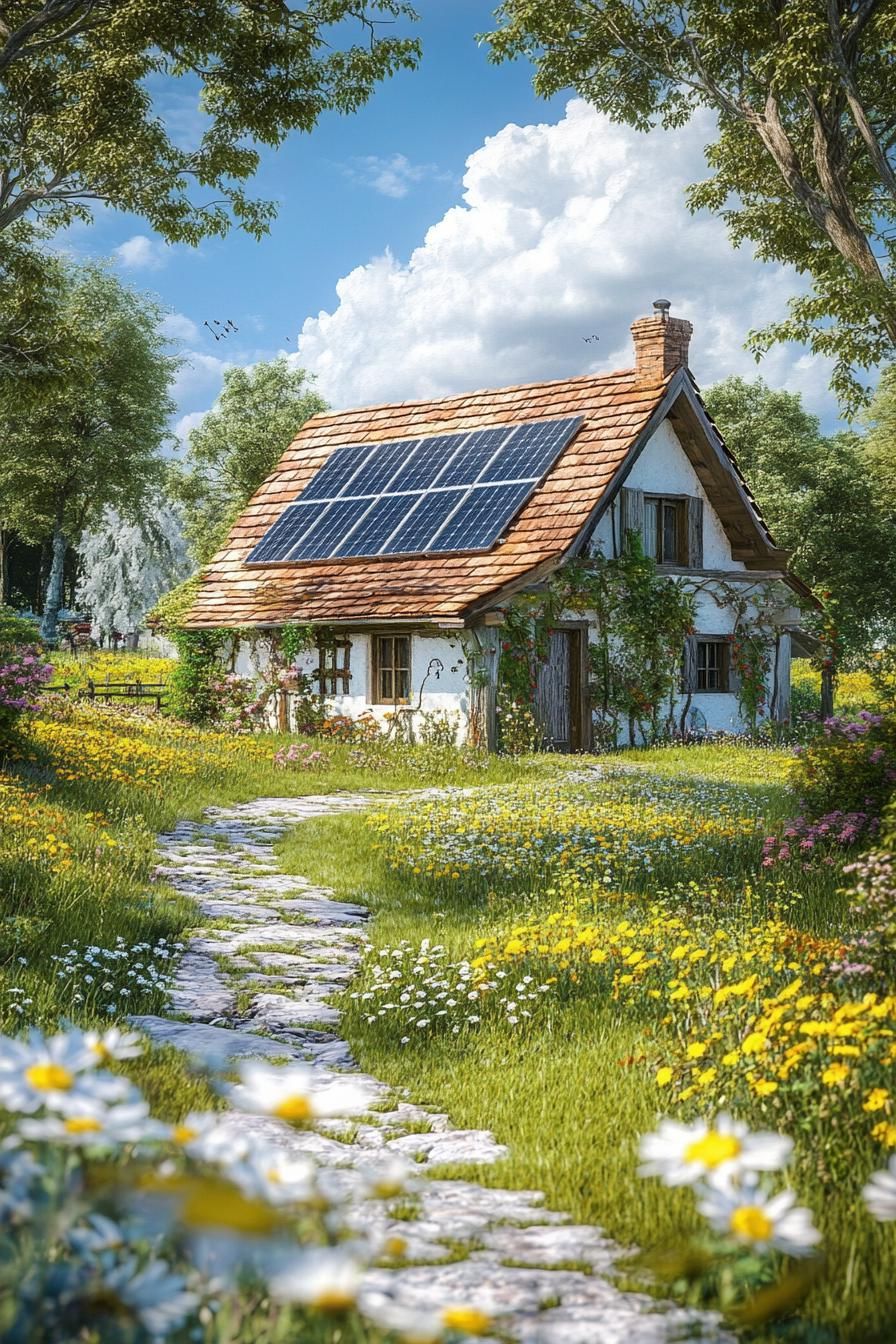 Gabled Roof With Solar Panels and Skylights - photo 4