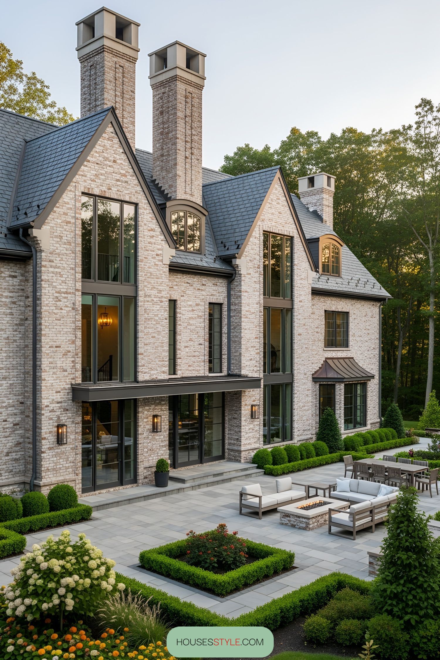 Brick Mansion Featuring Grand Chimneys