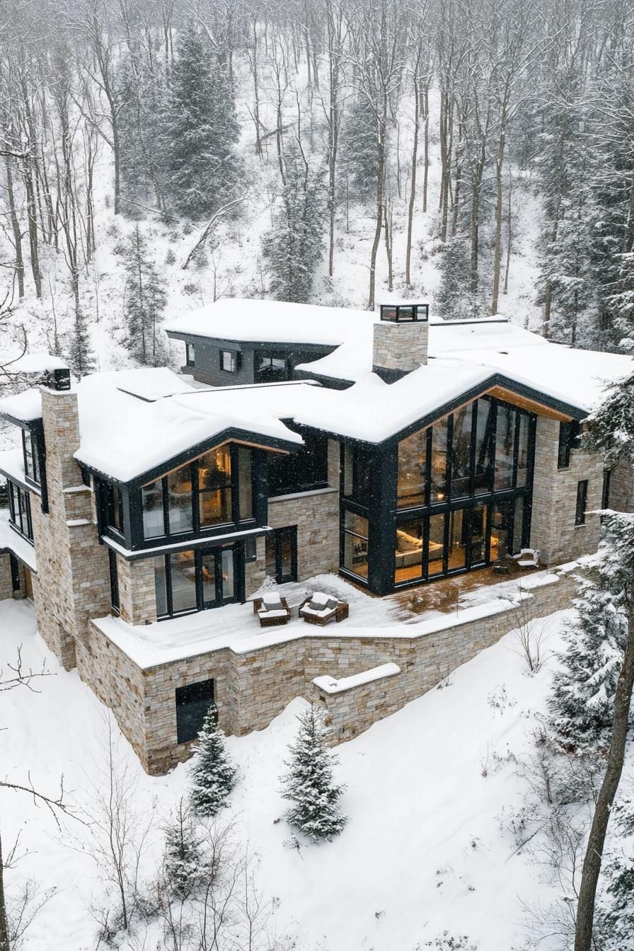 Snow-Capped Beauty in a Winter Setting
