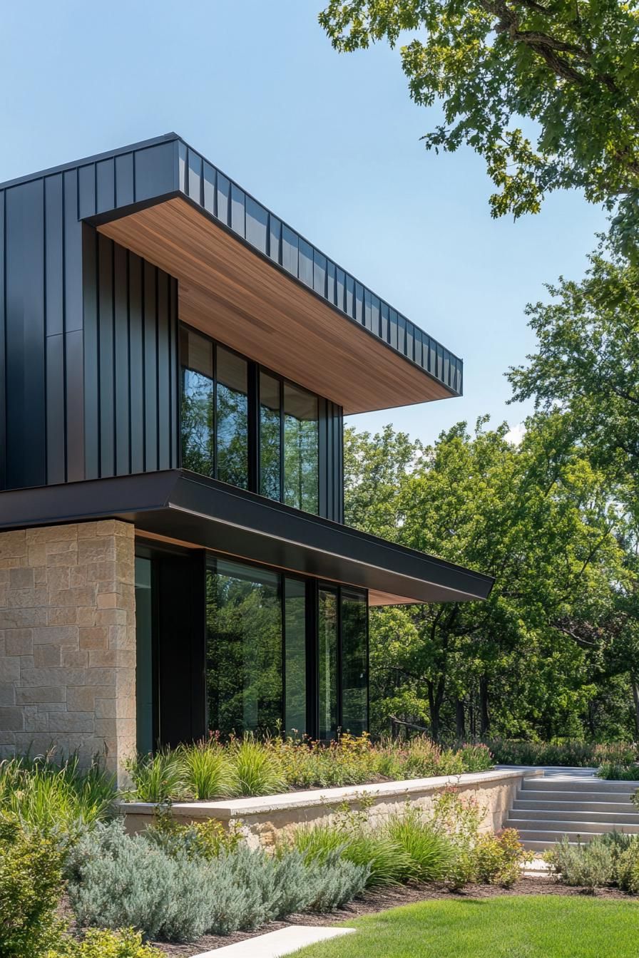 Zinc Roofing Paired With Exposed Timber Beams - photo 4