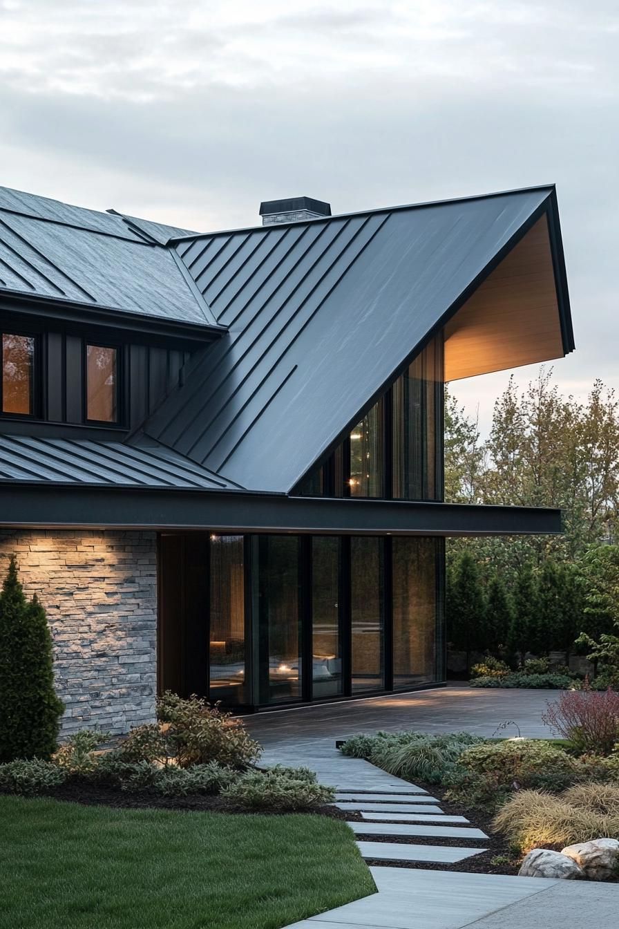 Bold Angular Zinc Roof Panels - photo 2