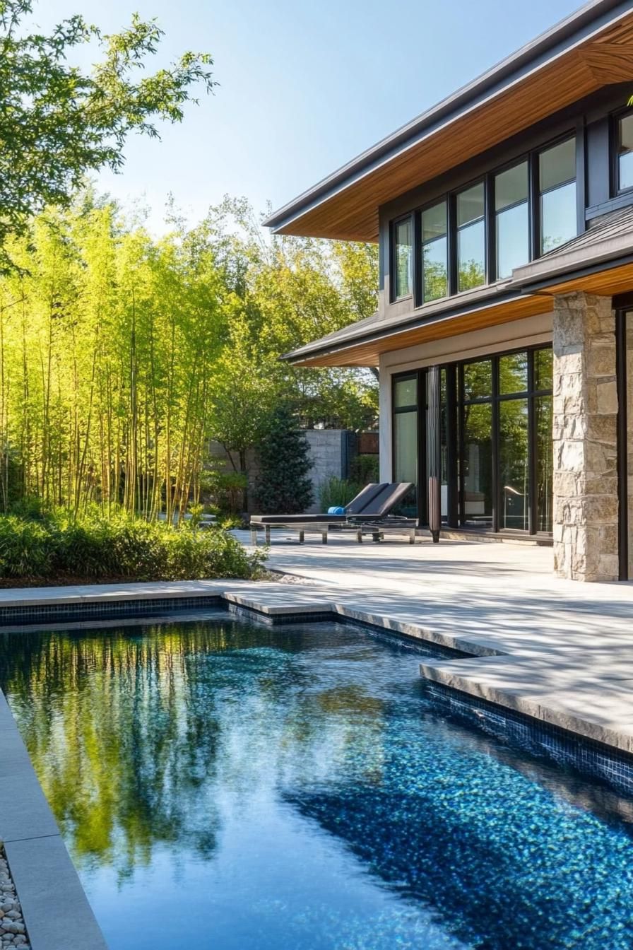 Zen Garden With Bamboo Accents