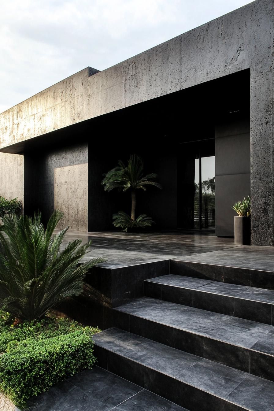 Black Steel and Concrete Industrial Style