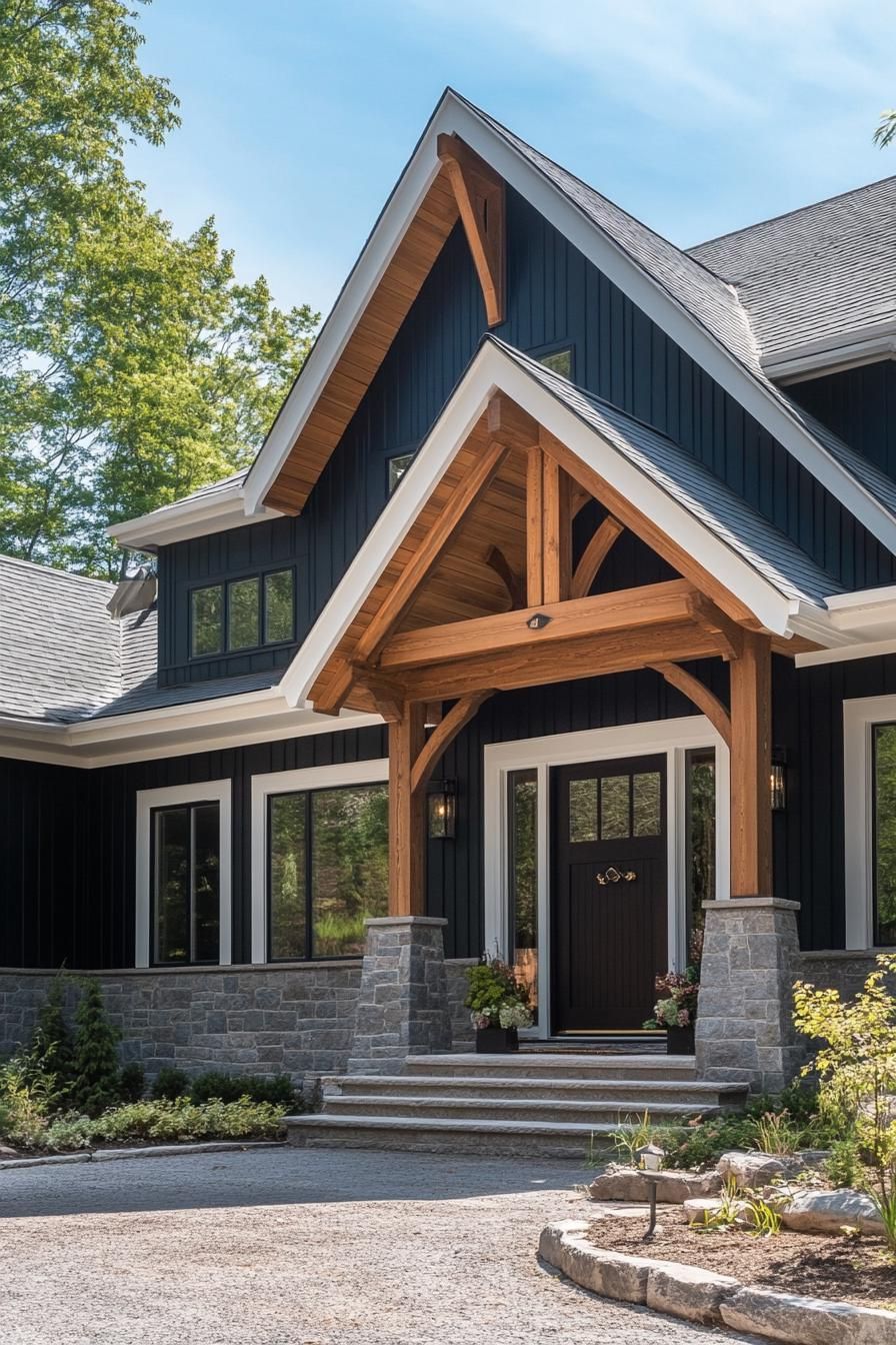 Dark Timber Siding With Crisp White Trim - photo 2