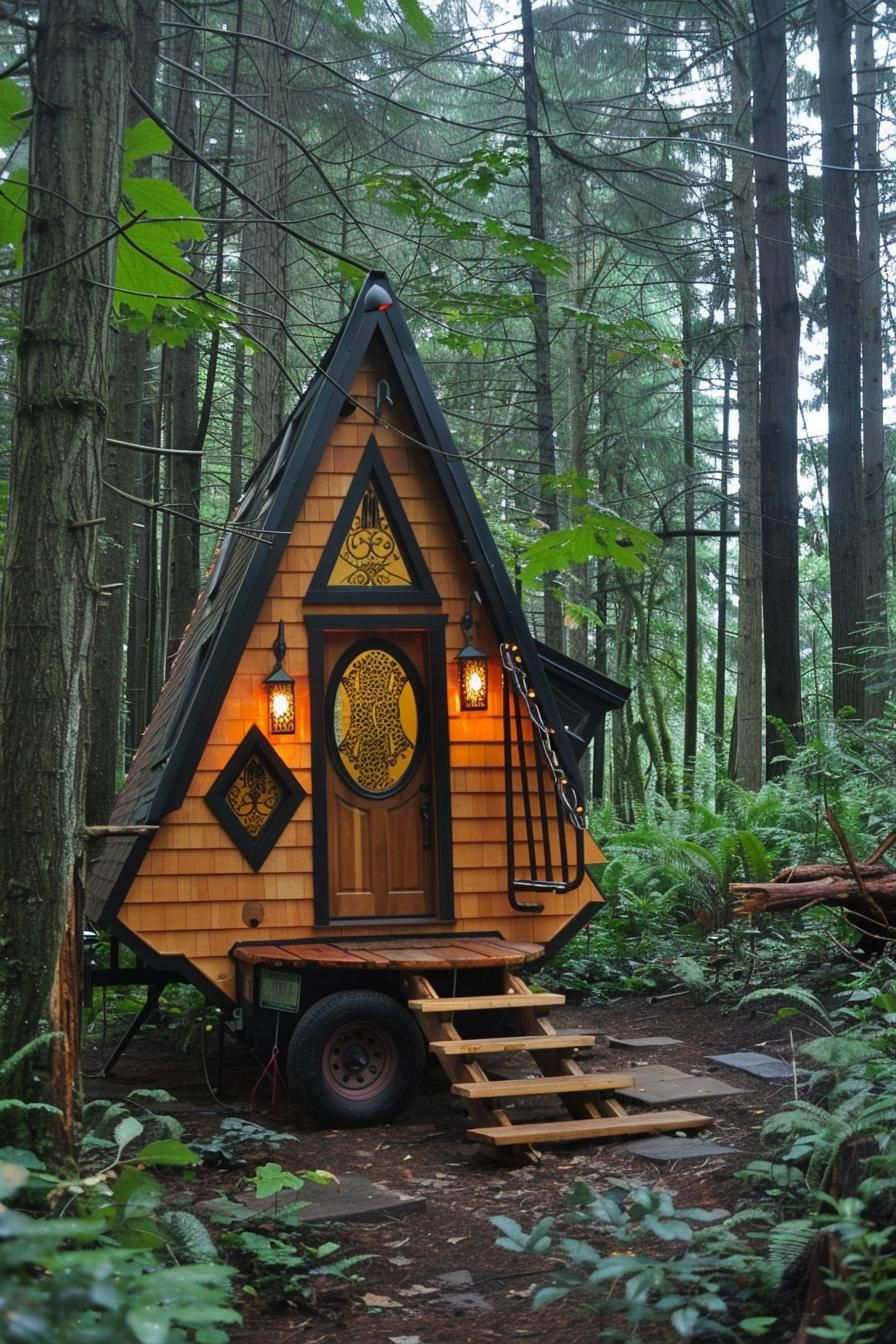 Tiny A-frame Cabin on Wheels - photo 3